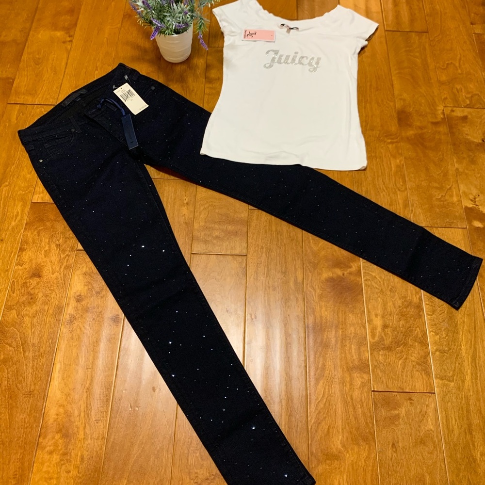 Juicy couture rhinestone jeans & T-shirt